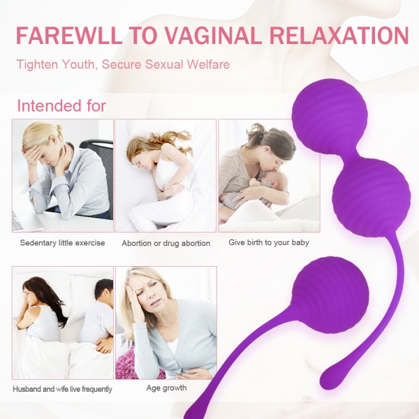 Набор силиконовых вагинальных шариков Mokko Toys Kegel Prima фиолетового цвета