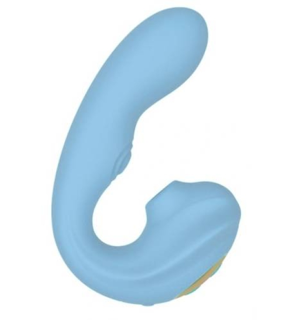 Стимулятор Трио 3 в 1, Вибрация, Сосание и Похлопывание, Силикон, USB, Синий, Guilty Toys