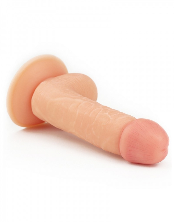 Dildo Realist cu Ventuza Ultra Soft Dude Natural 17.8 cm