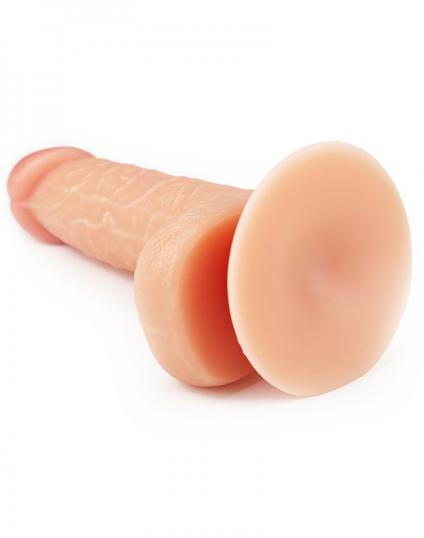 Dildo Realist cu Ventuza Ultra Soft Dude Natural 17.8 cm