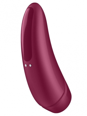 Вакуумный клиторальный стимулятор с вибрацией и управлением через приложение Satisfyer Curvy 1+ красно-розовый