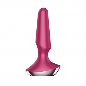 Анальная вибро-пробка Satisfyer Plug-ilicious 2 бордовая, с функцией подключения к смартфону