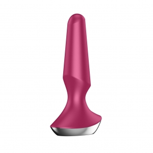 Анальная вибро-пробка Satisfyer Plug-ilicious 2 бордовая, с функцией подключения к смартфону