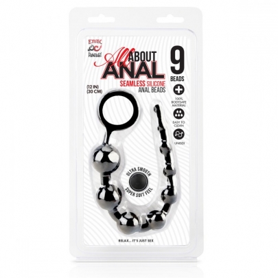 Анальные бусы из силикона класса люкс 9 шариков