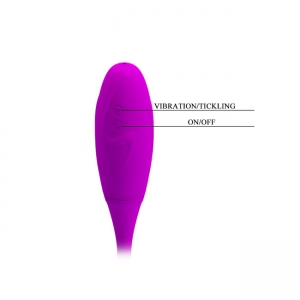 Мощный перезаряжаемый двусторонний гибкий вибратор с двигающимся элементом Snaky Vibe (7 режимов), фиолетовый