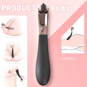 Вибратор Magical Spin, 9 режимов вибрации, силикон, USB, черный, 20,1 см