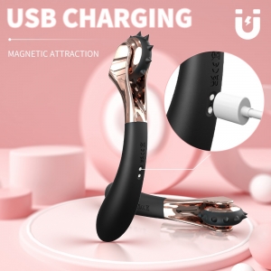 Вибратор Magical Spin, 9 режимов вибрации, силикон, USB, черный, 20,1 см