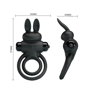 Кольцо для пениса Pretty Love Vibrant Ring III, 10 режимов вибрации, силикон, черный