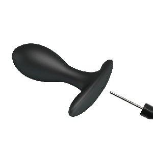 Надувная анальная пробка Pretty Love II, силикон, черный, 9,1 см