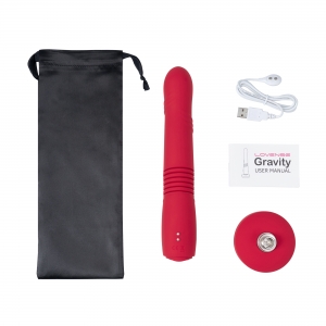 Lovense Gravity Thursting Vibrator, управление Bluetooth, бесплатное приложение, силикон, красный, 25,9 см