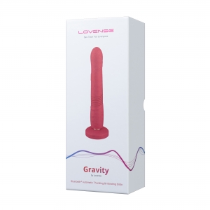Lovense Gravity Thursting Vibrator, управление Bluetooth, бесплатное приложение, силикон, красный, 25,9 см
