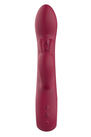 Вибратор Glam Bunny, 10 режимов вибрации, силикон, USB, темно-красный, 22 см