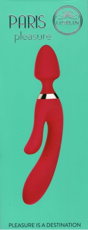 Многоцелевой Вибратор массажер Paris Pleasure Luxeluv с вагинально-клиторальной и анальной стимуляцией ROSYLAND PREMIUM, Китай, красный