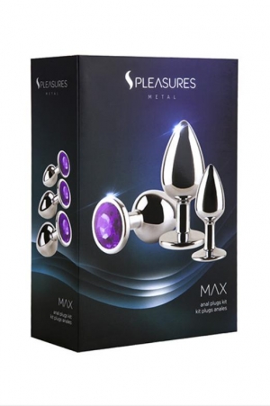 Набор из 3 блестящих серебряных металлических пробок разного размера