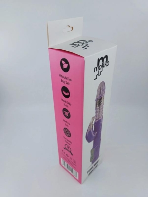 Вибратор Fierce Rabbit, толкающий, вибрирующий, вращающийся, TPE, фиолетовый, 24,4 см, Mokko Toys, Simply Fun