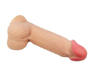 Дилдо Реалистичная скользящая кожа, гнущийся, реалистичная кожа, натуральный, 20,6 см