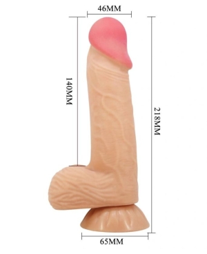 Дилдо Реалистичная скользящая кожа, гнущийся, реалистичная кожа, натуральный, 20,6 см