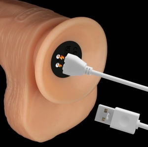 Вибратор Realistic Power Basics, 10 режимов вибрации, ПВХ, натуральный, 28,3 см