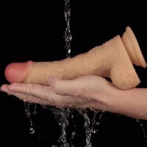 Vibrator Realistic Power Basics, 10 Moduri Vibratii, PVC, Natural, 21.6 cm