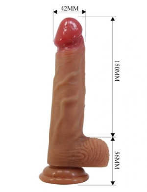 Ремень-портупея, трусики-портупея, крепление на присоске, силиконовый дилдо, натуральный цвет, 20,6 см