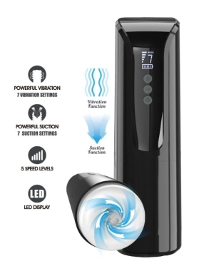 Мастурбатор Larissa, светодиодный дисплей, 7 режимов вибрации, 7 режимов всасывания, USB, 27,8 см