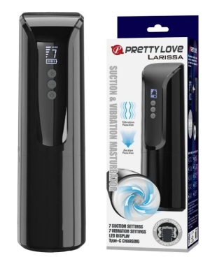 Мастурбатор Larissa, светодиодный дисплей, 7 режимов вибрации, 7 режимов всасывания, USB, 27,8 см