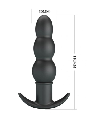 Анальный вибратор Aeaeas, 10 режимов вибрации, силикон, черный, 11 см.