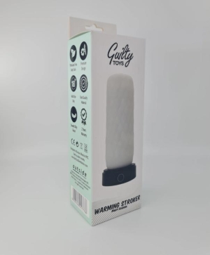 Мастурбатор-стимулятор, TPE, USB, белый/черный, 19 см, Guilty Toys