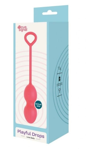 Вагинальные шарики Playful Drops для упражнений Кегеля, силиконовые, красные, 17,5 см
