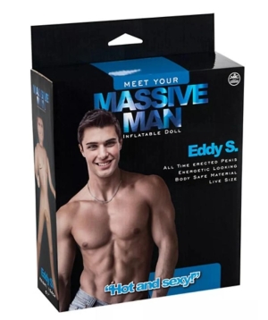 Надувная мужская кукла Эдди S, натуральный цвет, 154 см.
