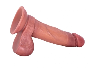 Реалистичный вибратор с пультом дистанционного управления и съемной вставкой, 10 режимов вибрации, ПВХ, USB-магнит, натуральный цвет.